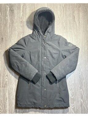 Lauren Ralph Lauren Hooded Quilted Parka Womens S Black Coat
